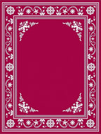 Crimson Floral Border Frame Rug