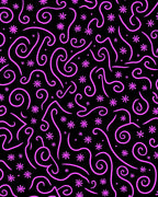 Whimsical Pink Swirl Starburst Rug