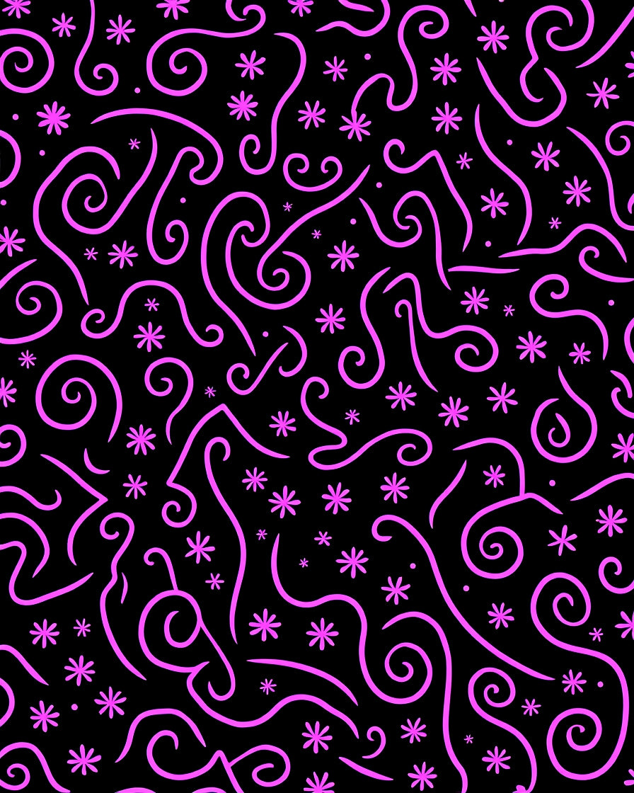Whimsical Pink Swirl Starburst Rug