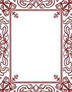 Deep Red Scrollwork Border Rug