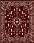 Crimson Gold Bell Scrollwork Rug
