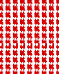 Bold Red Houndstooth Rows Rug