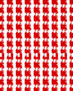 Bold Red Houndstooth Rows Rug