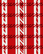 Classic Red Houndstooth Plaid Rug