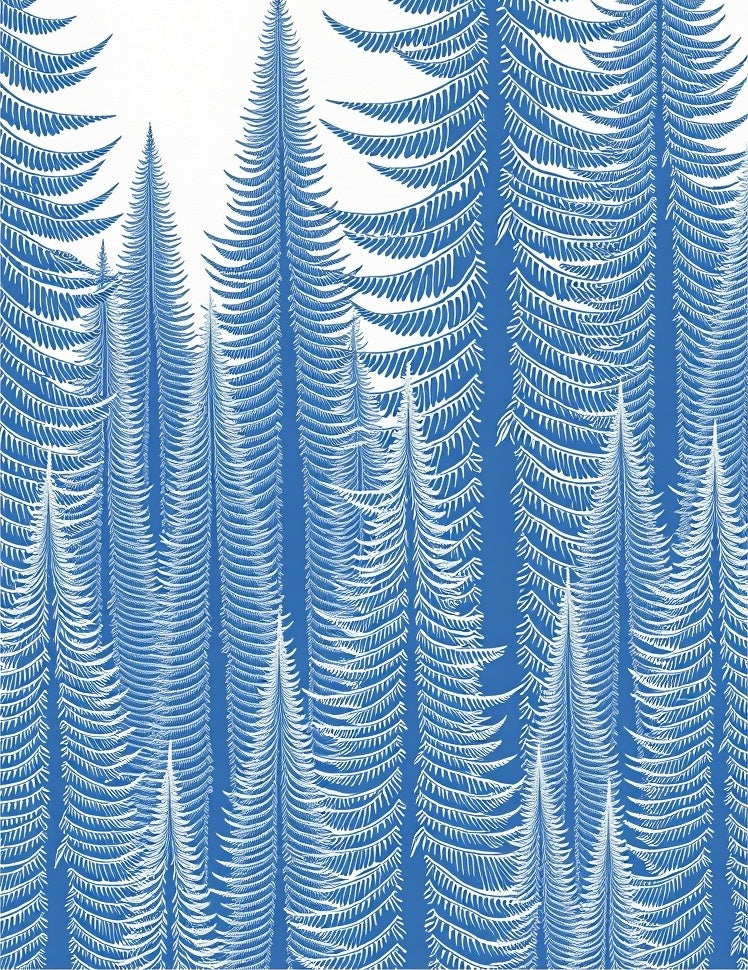 Blue White Forest Canopy Rug