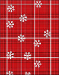 Red Snowflake Plaid Holiday Rug