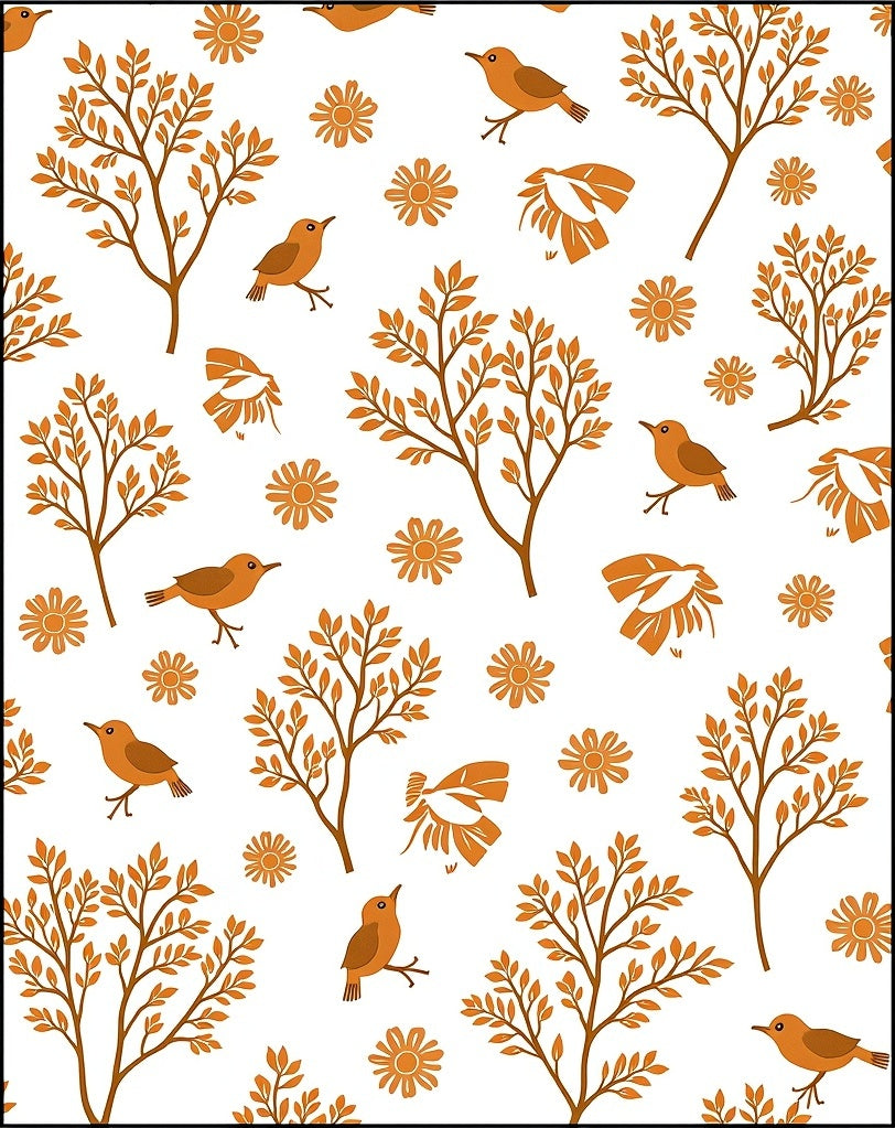 Autumn Birds and Trees Scene Rug