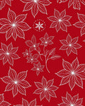 Crimson White Poinsettia Foliage Rug