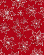 Crimson White Poinsettia Foliage Rug