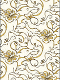 Gold Floral Swirl Art Nouveau Rug