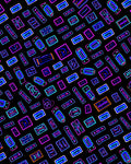 Neon Geometric Abstract Tablet Collage Rug