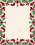Crimson Cardinals Forest Border Rug