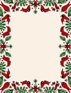 Crimson Cardinals Forest Border Rug