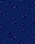 Deep Blue Floral Medallion Accents Rug