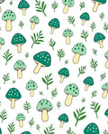 Whimsical Green Mushroom Forest Floor Rug