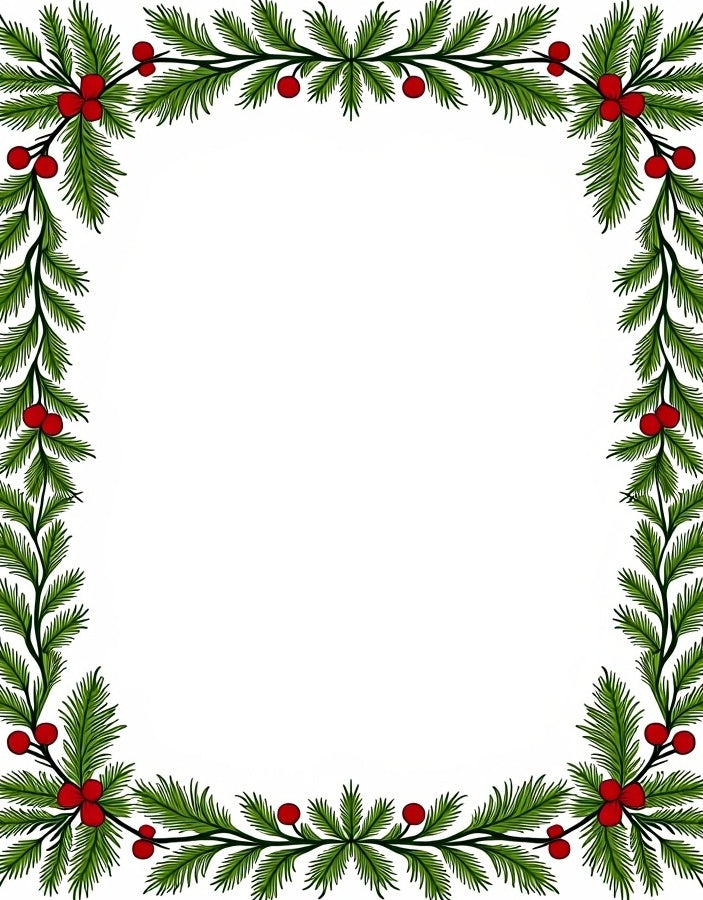 Festive Green Fir Berry Border Rug