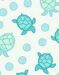 Aqua Turtle Bubbles Repeating Pattern Rug