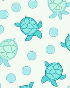 Aqua Turtle Bubbles Repeating Pattern Rug