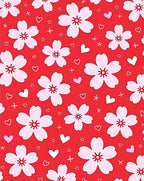 Red Floral Hearts Charm Rug