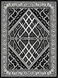 Monochromatic Diamond Inlay Border Runner Rug