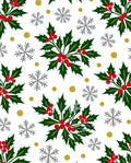 Festive Holly Berry Snowflake Garland Rug