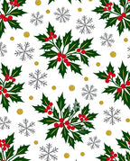 Festive Holly Berry Snowflake Garland Rug