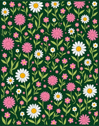 Whimsical Pink Daisy Garden Rug
