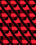 Bold Red Geometric Stripe Rug