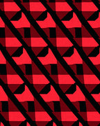 Bold Red Geometric Stripe Rug