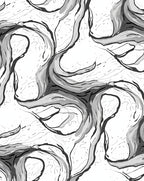 Monochromatic Abstract Swirls Organic Flow Rug