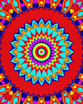 Vibrant Radial Mandala With Bold Colors Rug