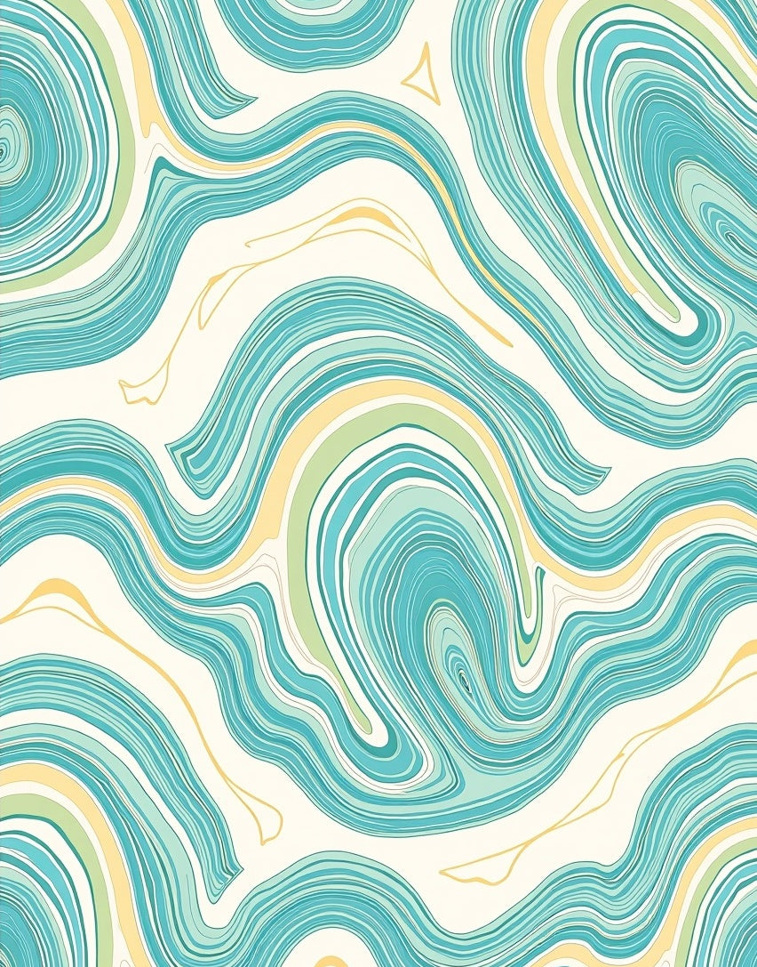 Aqua Yellow Swirl Agate Rug