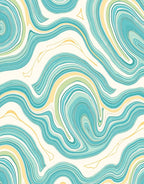Aqua Yellow Swirl Agate Rug