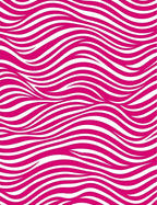 Vibrant Pink White Wavy Stripes Rug