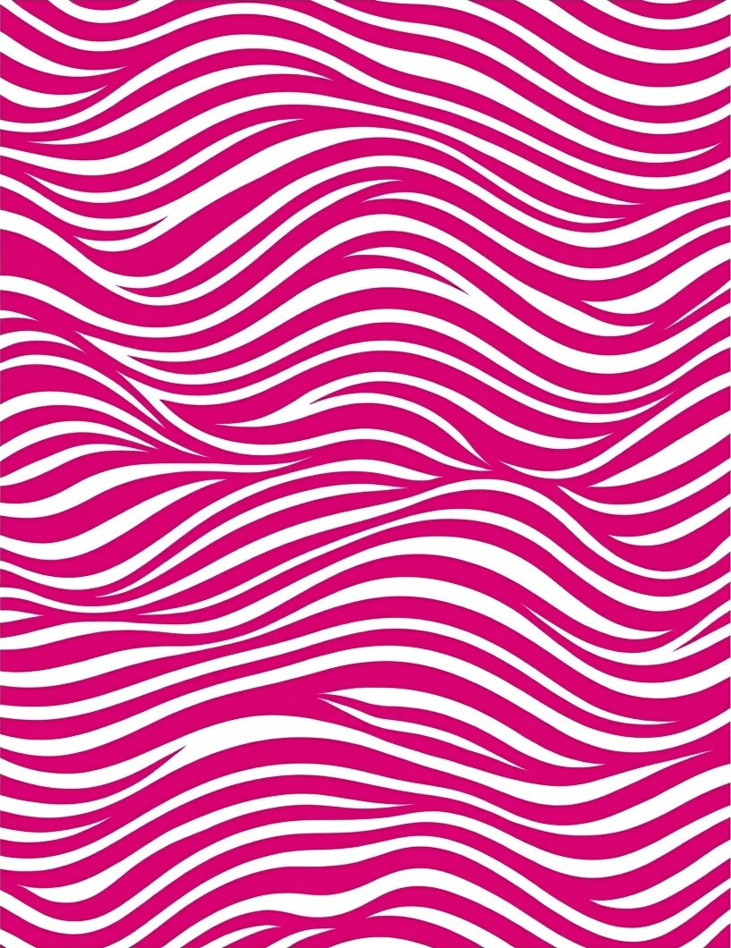 Vibrant Pink White Wavy Stripes Rug