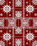 Deep Red Snowflake Floral Lattice Rug