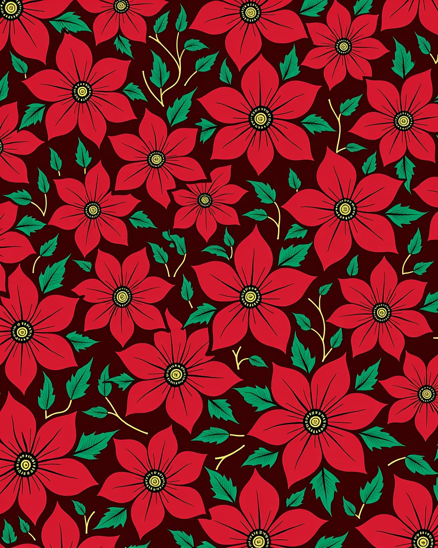 Bold Red Floral Scatter Garden Rug