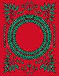 Crimson Green Botanical Mandalas Rug