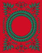 Crimson Green Botanical Mandalas Rug
