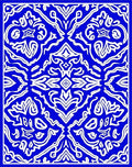 Royal Blue Intricate Arabesque Medallion Rug
