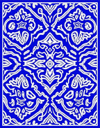 Royal Blue Intricate Arabesque Medallion Rug