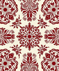 Crimson Medallion Floral Damask Rug
