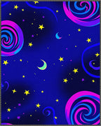 Cosmic Swirls Stars Moon Night Rug