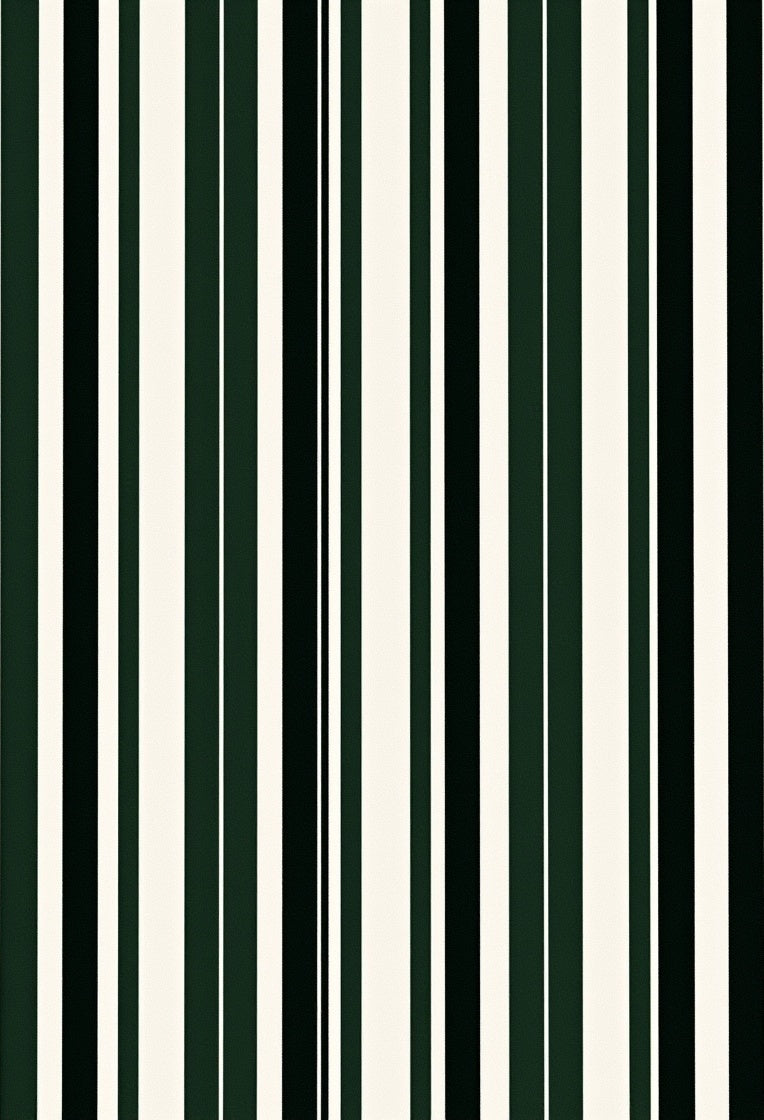 Dark Green White Stripe Rug