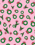 Festive Green Wreath Holly Red Bows Rug