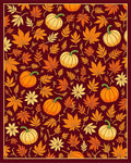 Autumn Harvest Pumpkin and Leaf Arrangement Rug