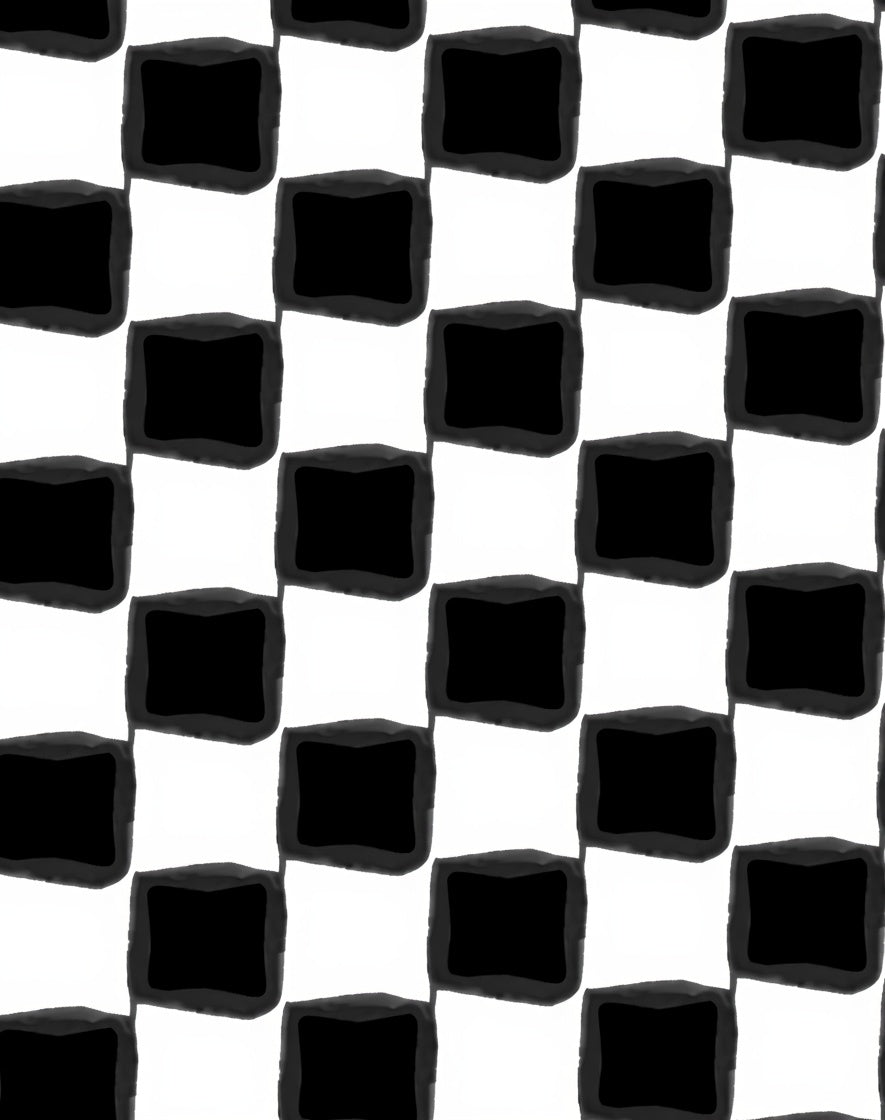 Classic Monochrome Checkerboard Squares Rug