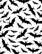 Scattered Black Bat Halloween Night Rug