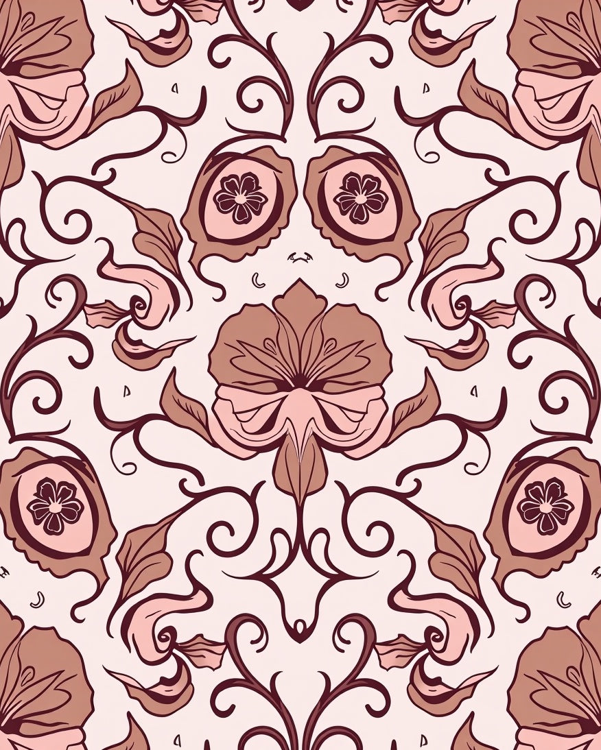 Floral Swirl Crimson Pink Accent Rug