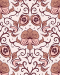 Floral Swirl Crimson Pink Accent Rug